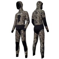 Combinaison de plongée en néoprène personnalisée 3mm 5mm 7mm super extensible camouflage deux pièces avec capuche pour snorkeling, natation, plongée et pêche sous-marine