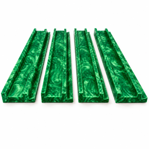 Support et pousseur de Mahjong en acrylique vert émeraude perlé de 20 pouces – Accessoire de Mahjong américain en gros - Product Image 4