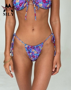 MLY 2025 sıcak Oem yeni özel yaz baskı kadınlar seksi geri çapraz bandaj kadın mayo Bikini - Product Image 6