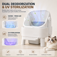 Bac à litière semi-ouvert autonettoyant en PP durable, grande capacité 75L, contrôle par application Tuya, capteur de sécurité, toilette pour chat