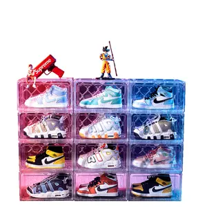 1個の靴オーガナイザーは透明な靴箱に適合プラスチック収納容器プラスチック収納ボックス靴容器