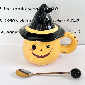 <span class=keywords><strong>Tazza</strong></span> in Ceramica a Forma di Fantasma con Coperchio, Elegante <span class=keywords><strong>Tazza</strong></span> da Caffè, Regalo di Compleanno per Donne, Souvenir per Migliori Amiche - Product Image 4