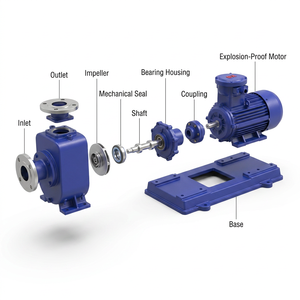 Pompa per Acque Reflue Orizzontale Autoadescante Anti-intasamento |   Pompa per Rifiuti ad Alta Potenza 22kW 30HP |   Flusso 80-180 M3/h, Prevalenza 32m - Product Image 4