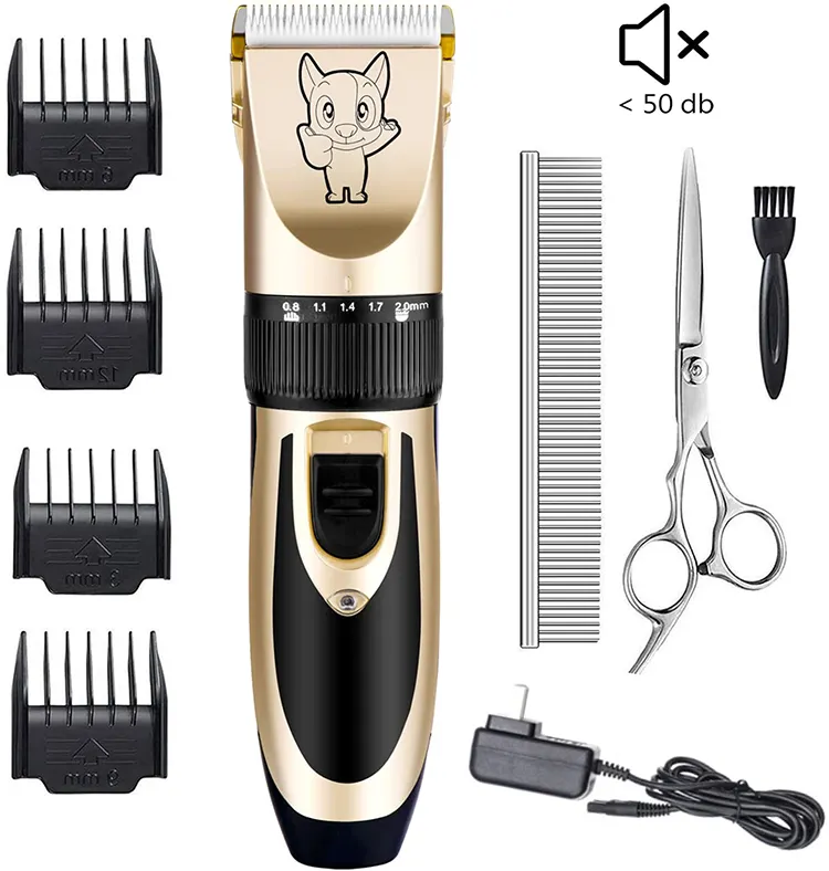 Hot Sale Pet Trimmer Very Low Noise Pet Grooming Kit Rechargeable Dog Cats Hair Clippers