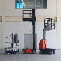 8m Selbstfahrende Vertikale Mastbühne 227kg Tragfähigkeit Elektrische Hubarbeitsbühne Mobile Arbeitsbühne