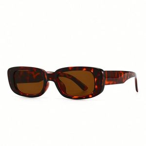 Vente en gros de lunettes de soleil vintage pour hommes et femmes, monture rose léopard, UV400, monture carrée de petite taille - Product Image 5