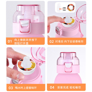 Bouteilles d'<span class=keywords><strong>eau</strong></span> aromatisées colorées de 1000 ml avec logo personnalisé, écologiques, avec anneau aromatisant aux fruits – Offre Spéciale - Product Image 4