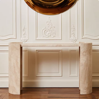 Console d'entrée moderne en marbre italien pour salon, design luxueux, écologique, durable, finition polie