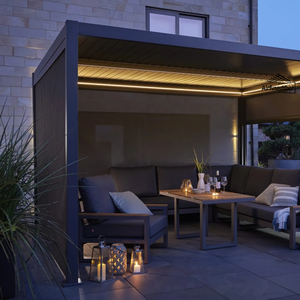 <span class=keywords><strong>Mini</strong></span> <span class=keywords><strong>pergola</strong></span> personnalisable avec toit à persiennes Cadre en alliage d'aluminium Kits de <span class=keywords><strong>pergola</strong></span> Fonction pare-soleil - Product Image 5