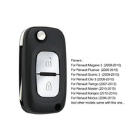 Coque de clé télécommande pliable 2 boutons 433 MHz avec puce PCF7961A ID46 pour véhicules Renault Clio III Kangoo Master Twingo 2006-2016