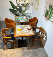 Azulejo de mosaico personalizado OEM ODM, mesa de cerámica, muebles de mesa de restaurante para restaurante