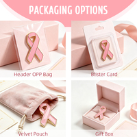 Badges personnalisés en ruban rose, épingles de sensibilisation au cancer du sein, broches en émail souple, cadeaux de charité, cadeaux de soutien, commande urgente facile