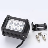 Projecteur de travail LED 18W de 4 pouces, 6 LED carrées, étanche IP67, robuste, faisceau spot et large, feux antibrouillard pour SUV, VTT, excavatrice