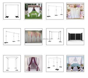 Kit de tuyaux et draperies Tuyau télescopique en aluminium réglable et drapé pour décoration de toile de fond de mariage - Product Image 5
