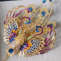 Broche vintage TIANSHE haut de gamme avec pompon phénix, cadeaux de fête pour femmes, mode, luxe, broche animale, vente en gros
