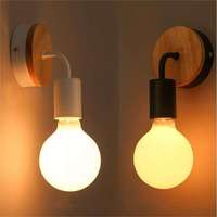 Applique murale LED nordique en fer blanc/noir, ampoule E27 pour chambre à coucher et salon