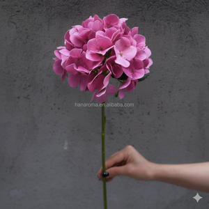 Оптовые искусственные цветы: розы, пионы, гортензии из шелка цвета розового фуксии для свадеб, кусты фуксии из шелка для домашнего декора - Product Image 3