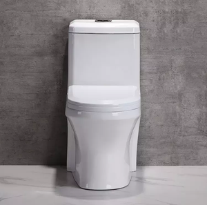Inodoro de una pieza de cerámica WC de color blanco montado en el suelo barato de buena calidad para hotel en casa de estilo europeo - Product Image 3