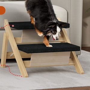 Escaliers <span class=keywords><strong>pour</strong></span> animaux de compagnie en bois pliables, durables et portables, petits, <span class=keywords><strong>pour</strong></span> lits hauts, canapé ou voiture - Product Image 4