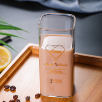 Vente en gros de 8Oz de luxe ensemble de gobelets en verre carré en borosilicate sans poignée tasse en verre de différentes tailles