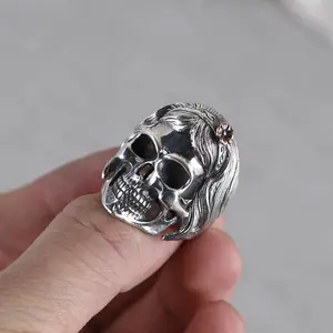 Ювелирные изделия мужские кольца стерлингового серебра 925 массивные большие кольца с черепом оптом