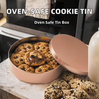 Boîtes métalliques en gros pour biscuits, bonbons et produits de boulangerie – Conteneurs de rangement ronds avec logo personnalisé pour cafés, magasins et événements