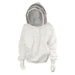 Bee Hood Veil protege el traje de apicultura ropa de protección apicultores chaqueta de apicultura de algodón