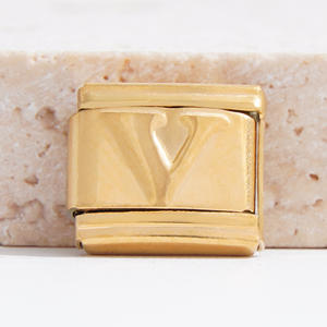 Оптовая Продажа DIY 18k позолоченный итальянский браслет прелести из нержавеющей стали письмо итальянский браслет - Product Image 5