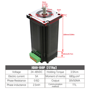 5A 1.8/2.6/3.<span class=keywords><strong>5</strong></span>/4.5nm ig60 vòng khép kín Tích hợp động Cơ Bước Nema 24 - Product Image 5