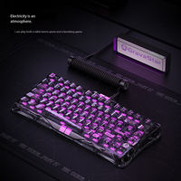 Clavier à axe magnétique Gravastar V75 LITE, tout en aluminium, filaire, monomode, pour jeux électroniques, effet d'éclairage RVB