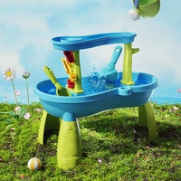 Samtoy 18 pièces activité d'été plage table à eau jouets jeu sable eau table de jeu pour enfants extérieur arrière-cour