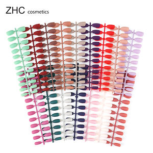 FN1139 24pcs Pure Color PVC <span class=keywords><strong>Faux</strong></span> Ongles Press-On Design Art pour les Doigts des Filles - Product Image 1