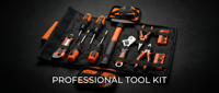 Ensemble d'outils à main professionnels avec des outils en acier spécial de haute qualité pour l'entretien industriel, la réparation en atelier