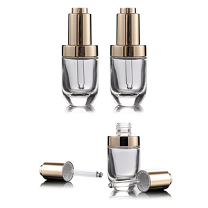 Bouteille en verre, pour huile essentielle, <span class=keywords><strong>essence</strong></span> et <span class=keywords><strong>parfum</strong></span>, bouchon métallique <span class=keywords><strong>argent</strong></span>é, 30 ml, flacon compte-gouttes à tête ronde lotus - Product Image 2