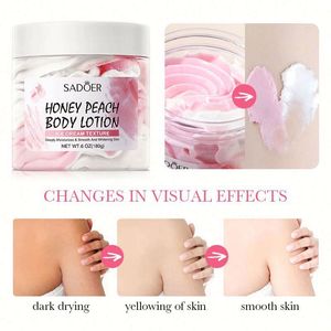 Esencia facial, loción hidratante para piel seca, mantequillas corporales batidas veganas orgánicas con textura de helado, mantequillas corporales batidas blanqueadoras de miel y melocotón - Product Image 6