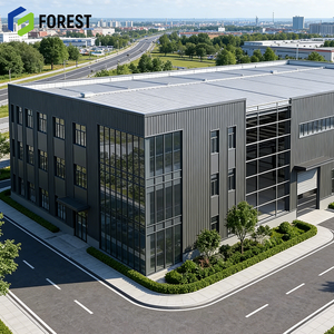 อาคารโครงสร้างเหล็กสำเร็จรูปสำหรับคลังสินค้าและโรงงาน ออกแบบโครงสร้างกริดช่วงยาว ทนทานต่อสภาพอากาศ ส่งออกทั่วโลก - Product Image 1