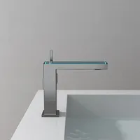 Robinet d'eau de bassin tout en cuivre chaud et froid à affichage numérique pour salle de bain