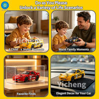 Coche de juguete de metal a escala 1:24 Mazda RX7 FC con diseño de livery, función de retroceso, luces y sonido, puertas que se abren, modelo de coche de carreras de metal 1/24