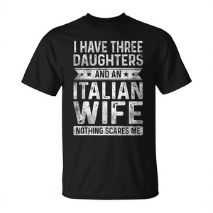 Camiseta para hombre con la frase 'Tengo tres hijas y una esposa italiana', regalo familiar - Product Image 2