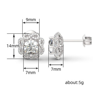 Orecchini a Perno con Zirconi Floreali per Donne, Gioielli Eleganti e Scintillanti per Uso Quotidiano e Ufficio, Idea Regalo - Product Image 5