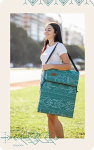 Großhandel Luxuriöser Maßgefertigter Farbiger OEM Klappbarer Strandstuhl Rucksack mit Ozeanmuster und Trageriemen - Product Image 5