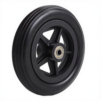 Roda Caster Plastik PU Solid Lembut 200mm 8 Inch OEM untuk Penggunaan Industri Tanpa Rem Tanpa Pelindung Ulir