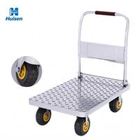 Carretilla de Plataforma Plegable de Acero, Carro de Carga Plano Plegable de 300 kg, Carretilla de Almacén, OEM Personalizado, CE, SGS, ISO 9001