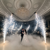 Système de tir de feux d'artifice rotatif à 360 degrés pour mariage, grande sphère moderne en acier, à commande à distance, pour feux d'artifice pyrotechniques d'intérieur à froid