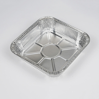 8 ''x 8'' Conteneurs en papier d'aluminium jetables robustes Plateau carré pour aliments à emporter Plateaux de cuisson avec couvercle en plastique