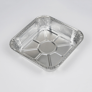 8''x 8'' Heavy Duty Disposable Aluminum Foil <strong>Containers</strong> <strong>Square</strong> Takeaway Food Tray Baking Pans with <strong>Plastic</strong> Lid - Product Image 4