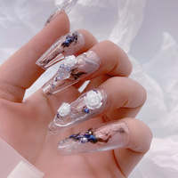 Kit de Breloques pour Ongles TSZS 2026, Fleurs de Camélia 3D Blanches Mixtes, Perles et Chaînes Métalliques, Décoration d'Ongles en Résine Style Français Élégant