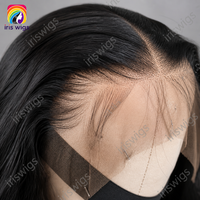 Iriswigs Perruques en cheveux humains 13x4 Body Wave, densité 180%, pré-épilées, noir naturel, HD, sans colle, cheveux vierges