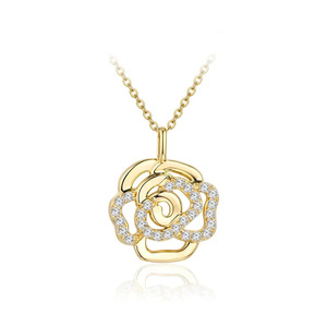 Collar con colgante de flor hueca para mujer, joyería de moda de estilo vintage, uso diario - Product Image 3