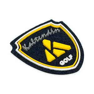 3D Label Embossed Silicone Patch Rubber Patch With Felt Backing For Outdoor Sportswear Backpack